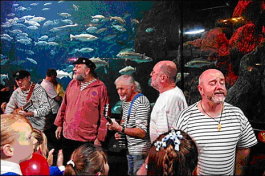 Simon, Mike, Rog. John G & Jon sing at Children in Need, National Marine Aquarium, Plymouth 2007