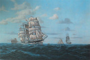 18thC painting of ship in full sail
